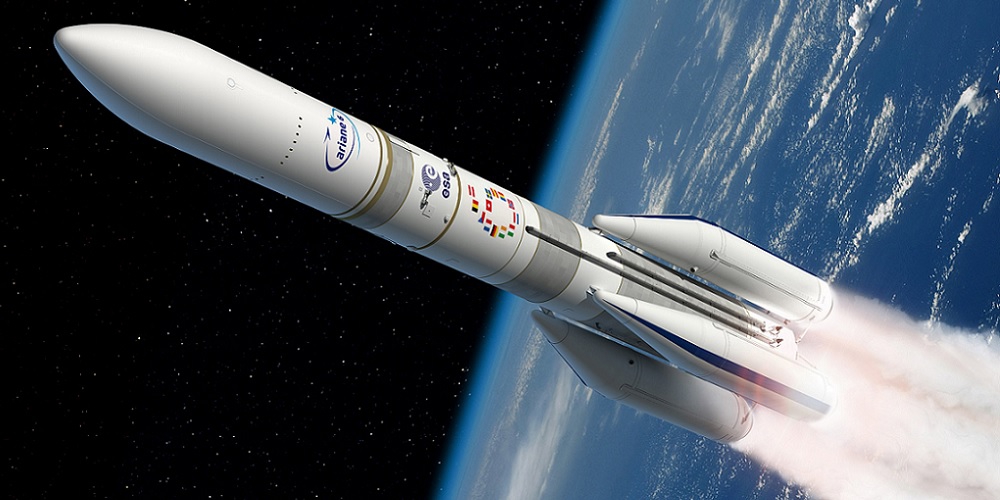 Artistieke impressie van de Ariane 6 raket.