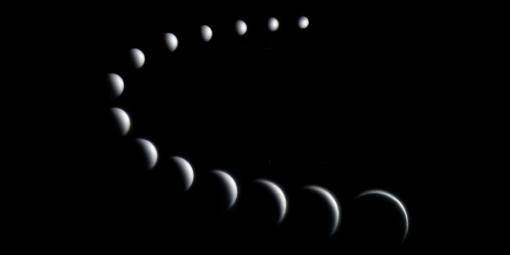De verschillende fasen van de planeet Venus