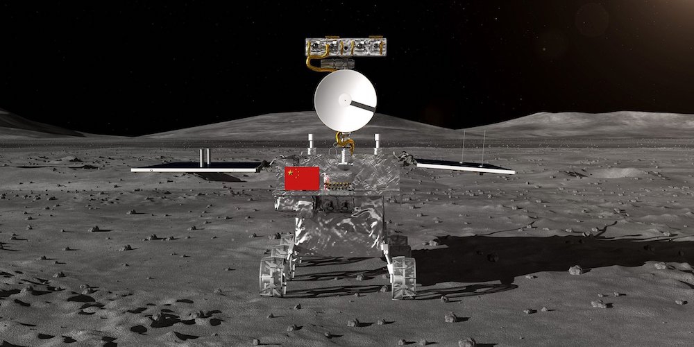 Artistieke impressie van de Chang'e 4 maanrover.